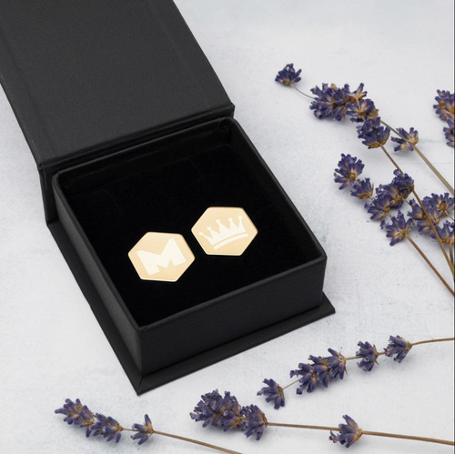 MiKEL Sterling Silver Hexagon Stud Earrings