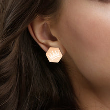 Load image into Gallery viewer, MiKEL Sterling Silver Hexagon Stud Earrings